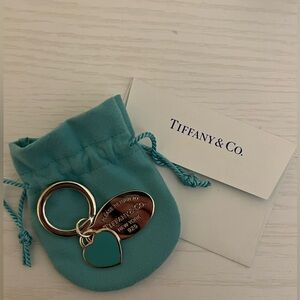 New Tiffany & Co. 925 Silver Blue Heart Return to Tiffany & Co Keychain Key Ring